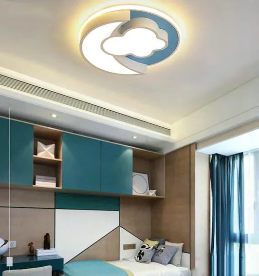 Cloud-shaped ceiling fixture in a children’s room catalogue scene
