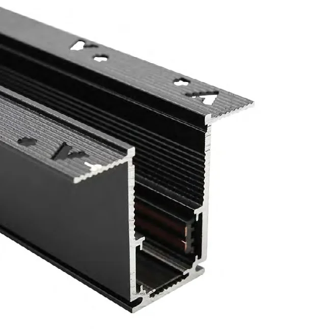 Recessed magnetic track housing shown in profile